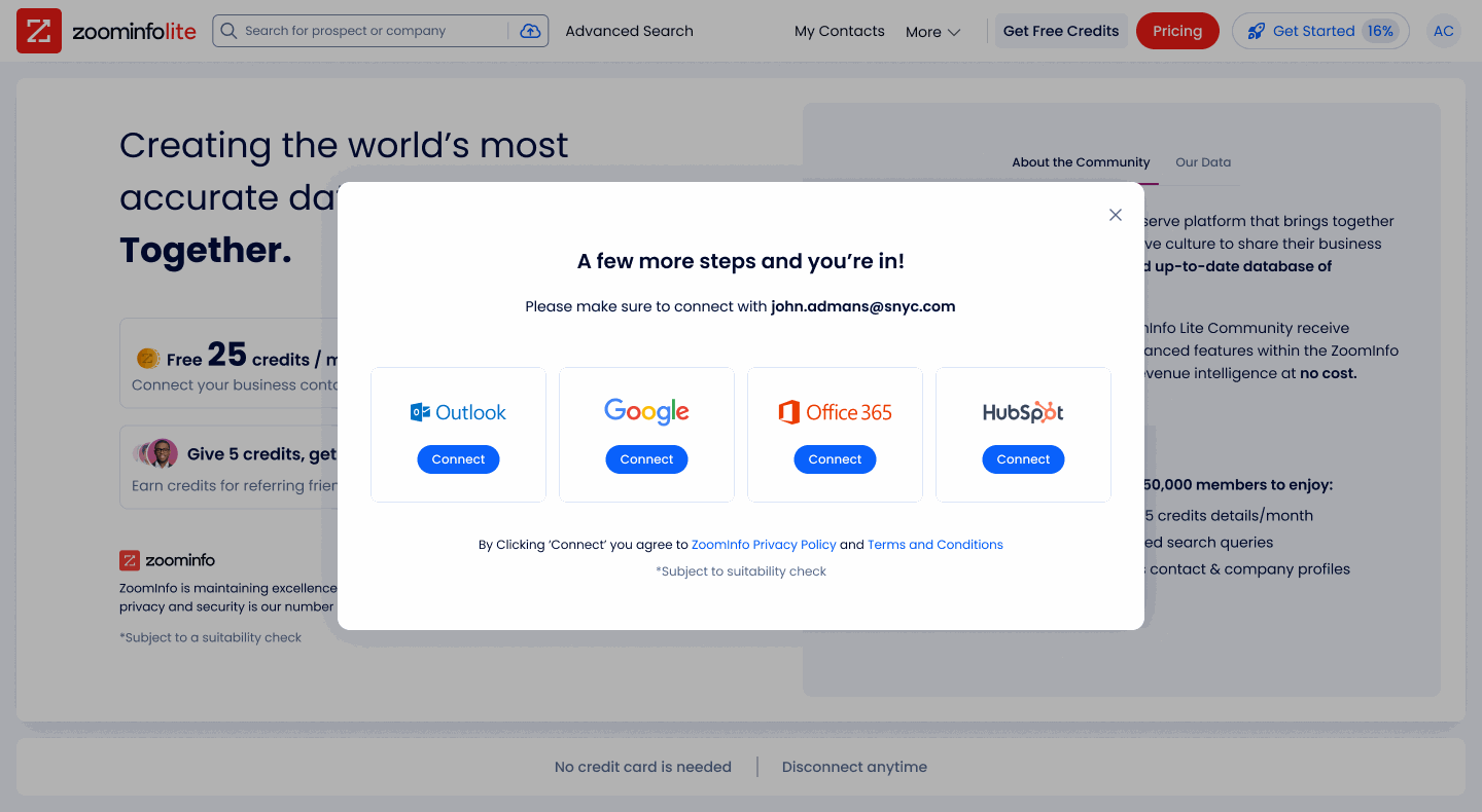 After: HubSpot sits beside Outlook, Google and Office 365 as a contribution method